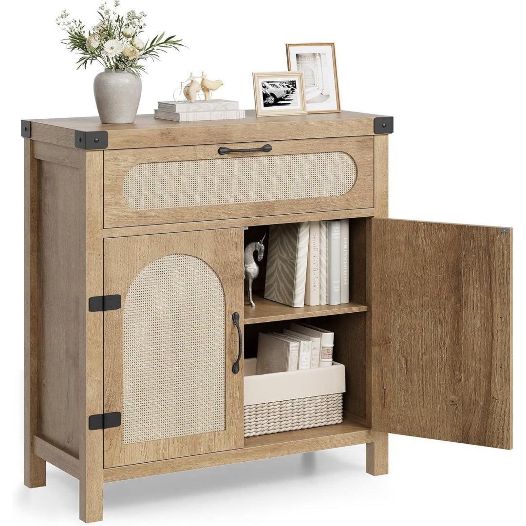Sideboard mit Hoehenverstellung und Flechtoptik