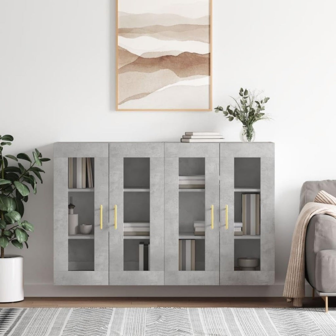 Vitrine mit Glastueren und Wandmontage
