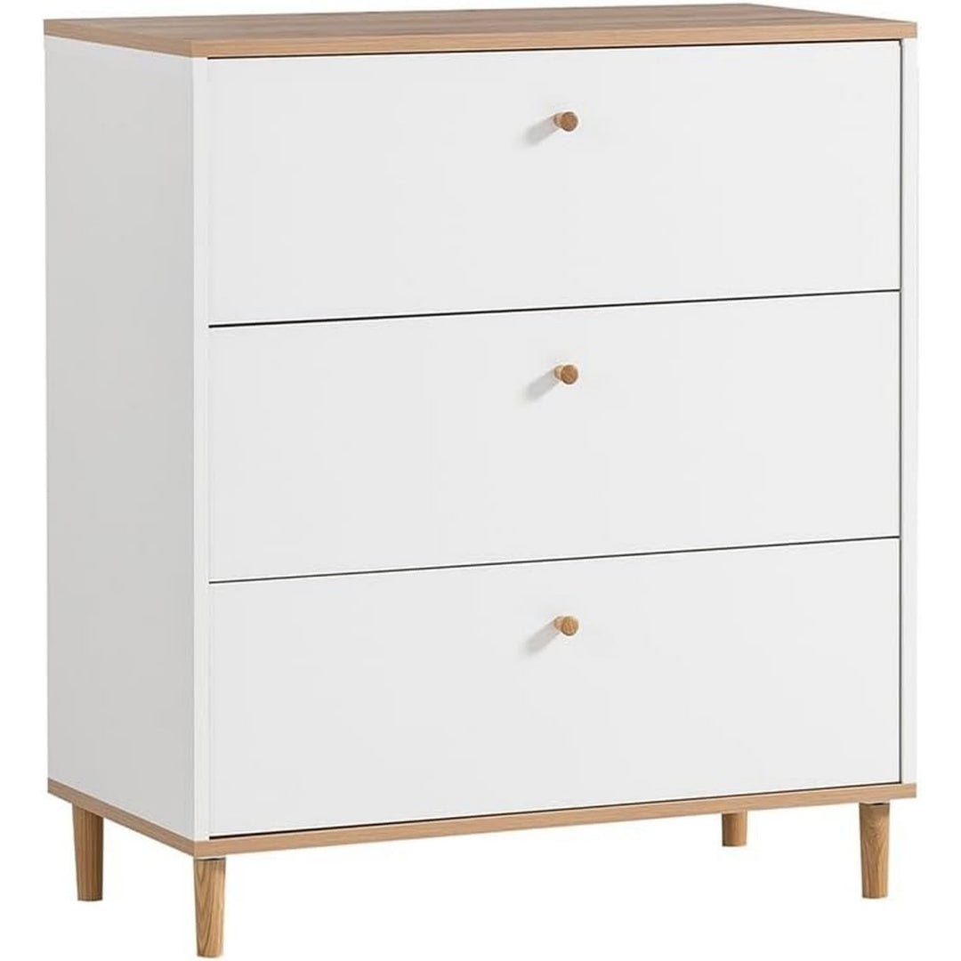 Das Sideboard vereint beschichtete Flaechen mit geschlossenem Stauraum
