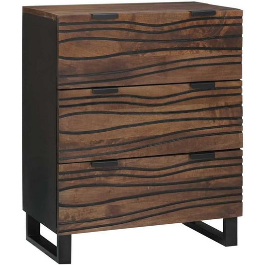 Sideboard aus Massivholz und Metall