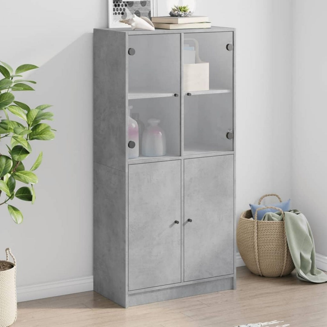 Hochschrank mit den Massen 68 x 37 x 142 cm in Betongrau