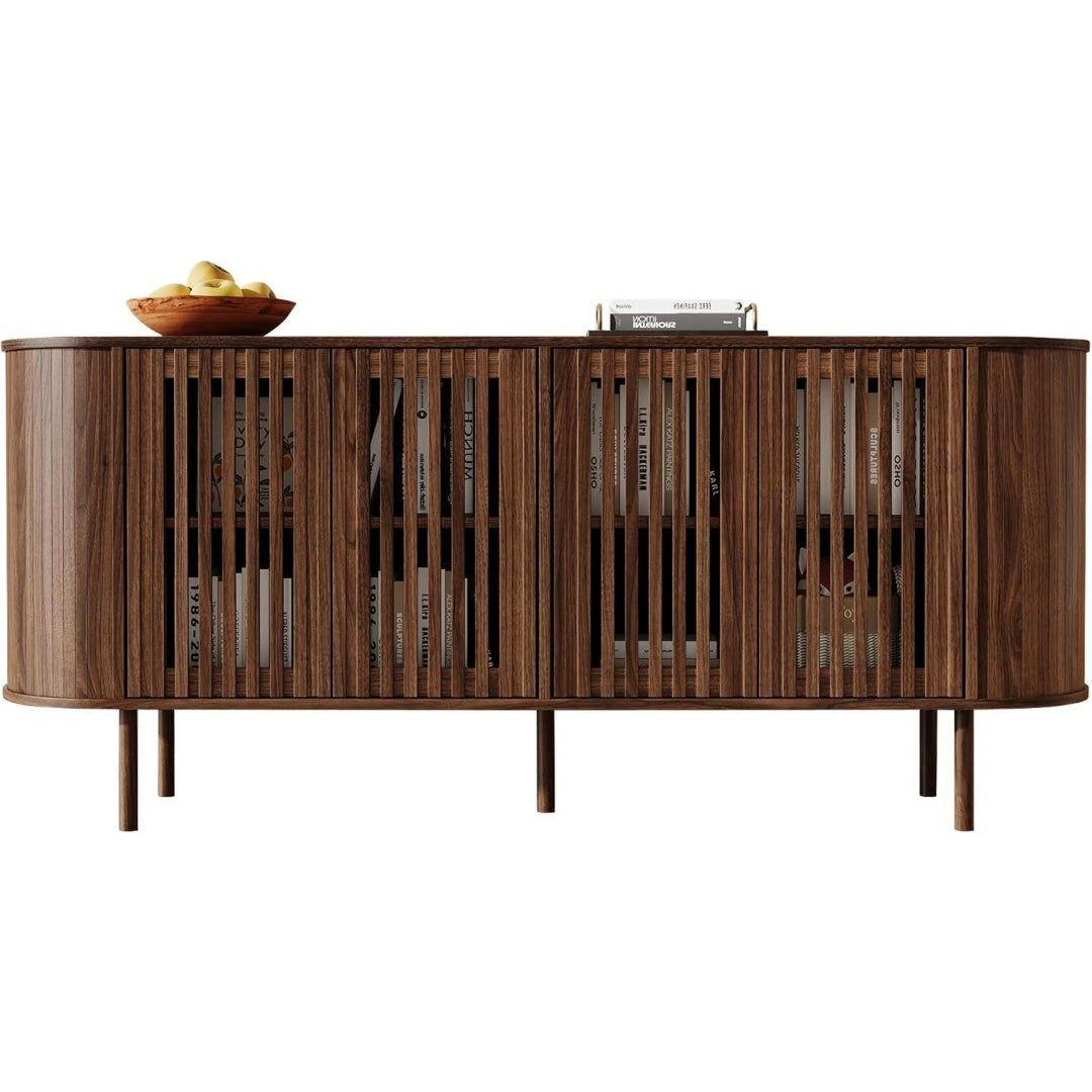 4 Tueren und ein Metallgestell an dem Sideboard