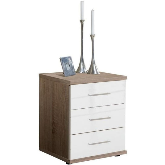 Sideboard verbindet glaenzende Oberflaechen und Schubladen