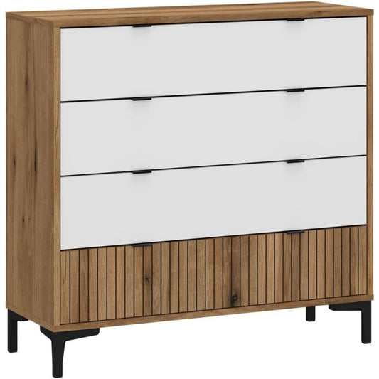 Der Hochschrank setzt auf beschichtete Flaechen