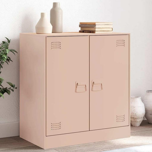 Metallgriffe und 2 Tueren an dem Sideboard