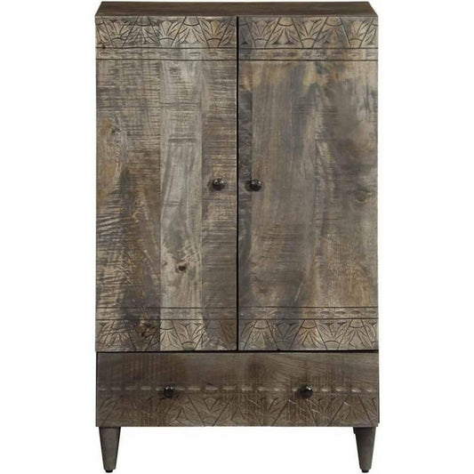 Sideboard aus Massivholz in Schwarz und Naturbraun
